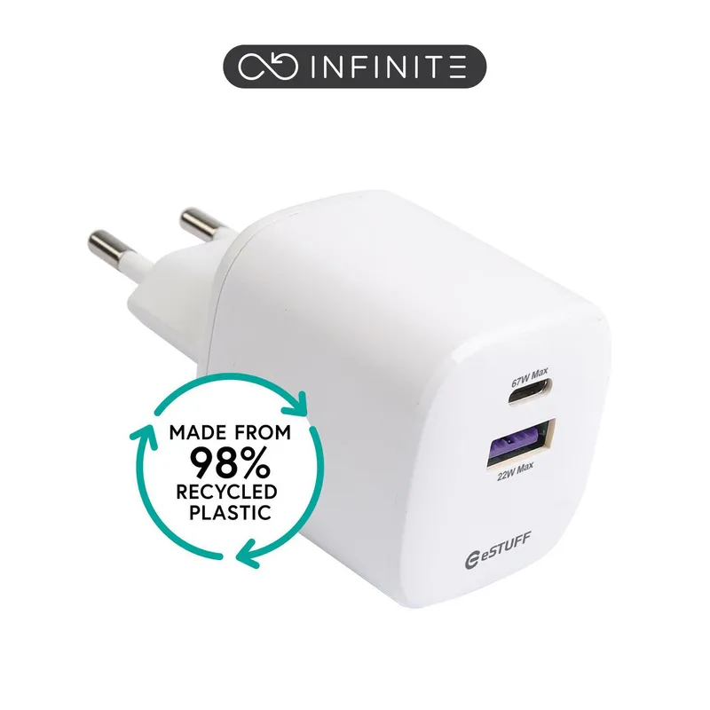 eSTUFF ES637065 mobile device charger Universal White AC Fast charging