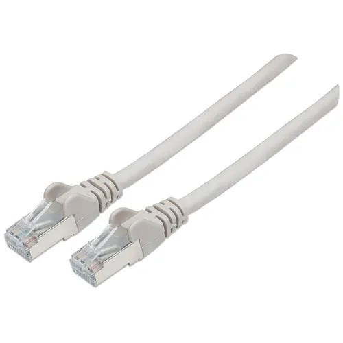 Intellinet Network Patch Cable Cat6A 10m Grey Copper S/FTP LSOH / LSZH PVC RJ45 Gold Plated Contacts Snagless Booted Lifetime Warranty
