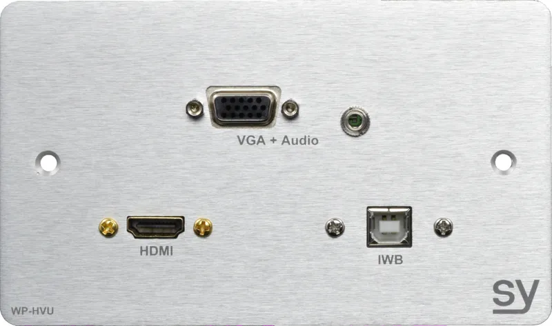 SY Electronics SY-WP-HVU-BA socket-outlet VGA + HDMI + 3.5mm + USB Typ
