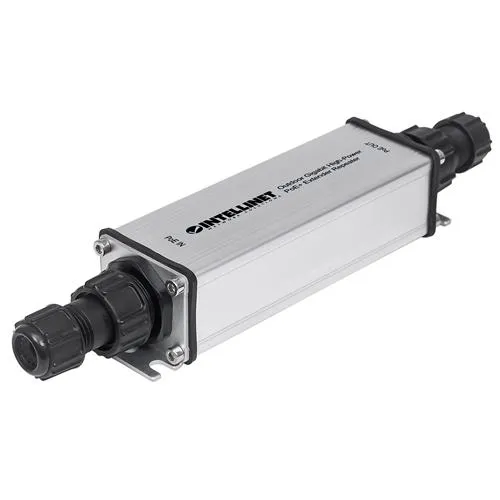 Intellinet Outdoor Gigabit High-Power PoE+ Extender Repeater IEEE 802.3at/af Power over Ethernet (PoE+/PoE) Extends Range up to 100m Metal IP65