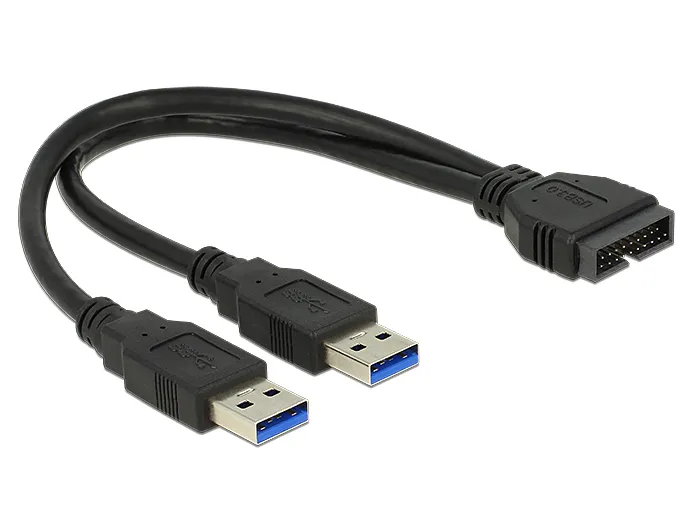 DeLOCK 0.25m USB3.0/2xUSB3.0 USB cable USB 3.2 Gen 1 (3.1 Gen 1) 2 x U