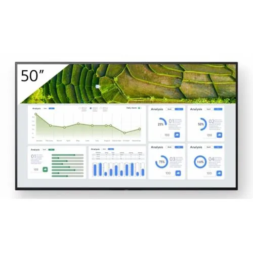 Sony FW-50BZ30L Signage Display Digital signage flat panel 127 cm (50") LCD Wi-Fi 440 cd/m 4K Ultra HD Black Android 24/7