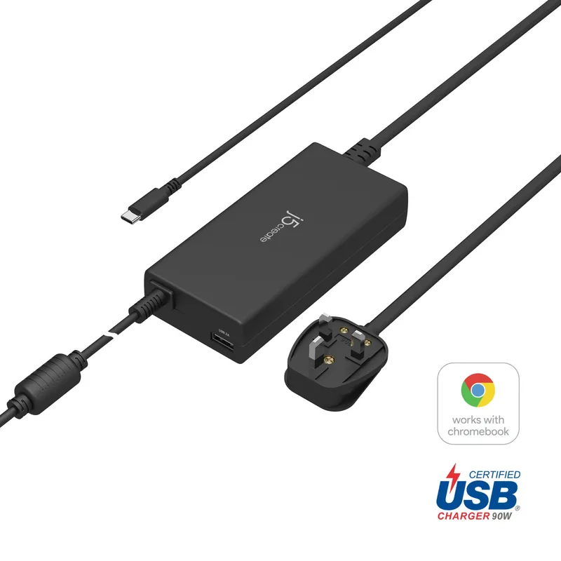 j5create JUP2290C-FN 100W PD USB-C® Super Charger - UK. Black. include