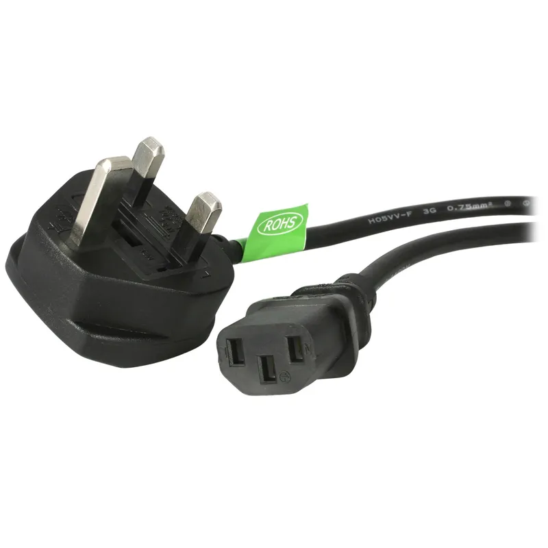 StarTech.com 3ft (1m) UK Computer Power Cable. BS 1363 to C13. 18AWG.