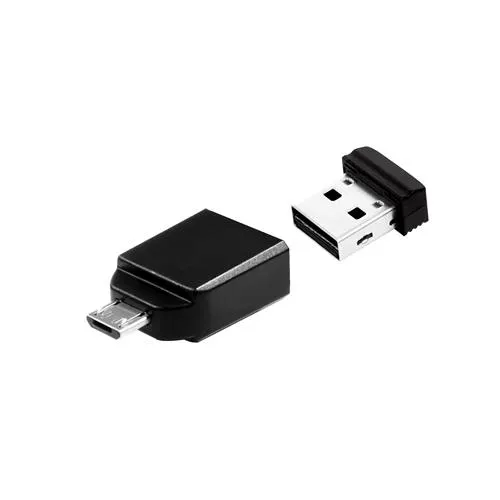 Verbatim Nano - USB 2.0 Drive Drive con Adattatore Micro USB da 32 GB - Black