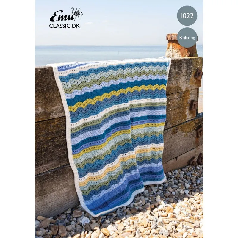Emu Classic DK The Whitstable Bay Blanket 1022 Knitting Pattern PDF One Size
