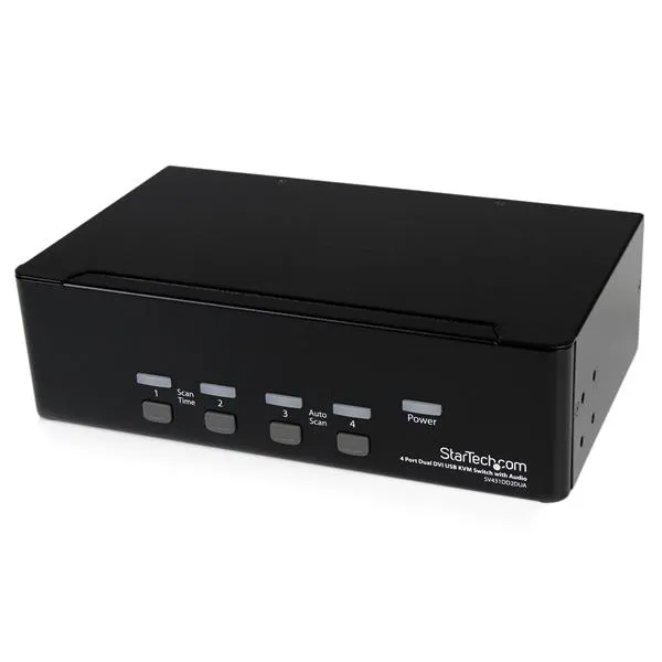 StarTech.com 4 Port Dual DVI USB KVM Switch with Audio & USB 2.0 H