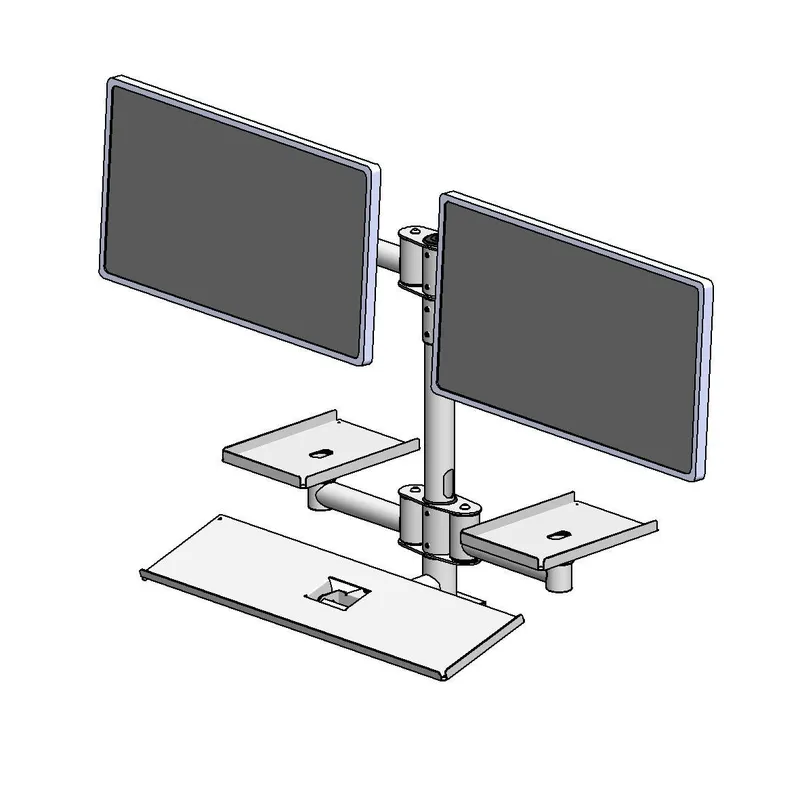 Ergonomic Solutions Wll mouned pole wih dul