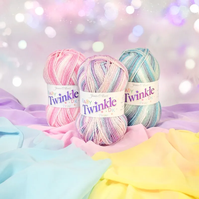 James C Brett Baby Twinkle Prints DK BTP22 Multi Stripe 100g