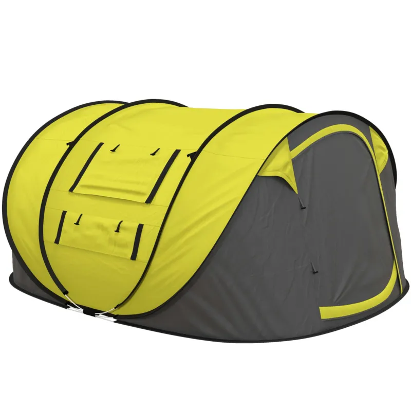 Outsunny 4-5 Person Pop-up Dome Tent With Windows - Yellow