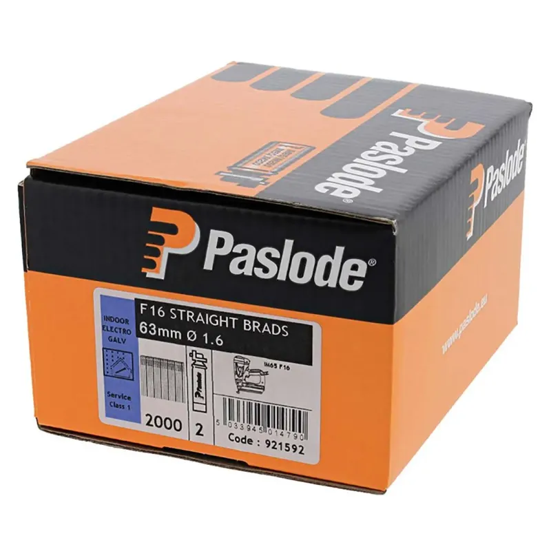 Paslode 921592 Brad Fuel Pack F16 x 63mm Galvanised
