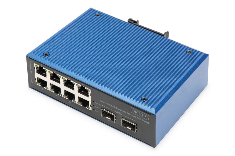 Digitus Industrial 8+2 port Fast Ethernet PoE switch