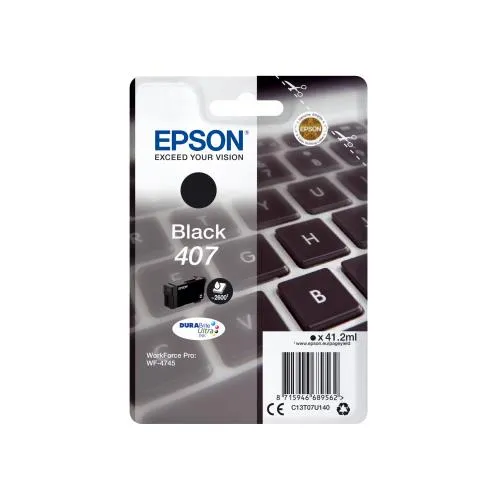 Epson 407L Keyboard DURABrite Ultra Single Black Ink