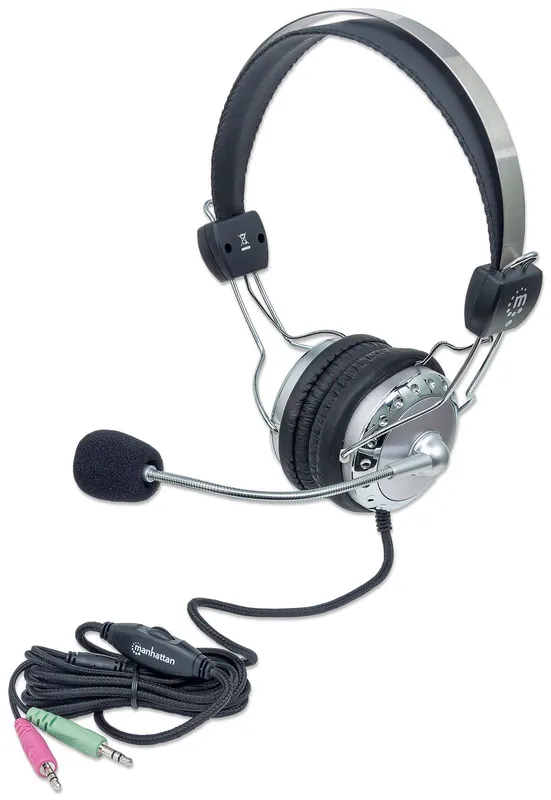 Manhattan Stereo Over-Ear Headset (3.5mm). Microphone Boom (padded). A