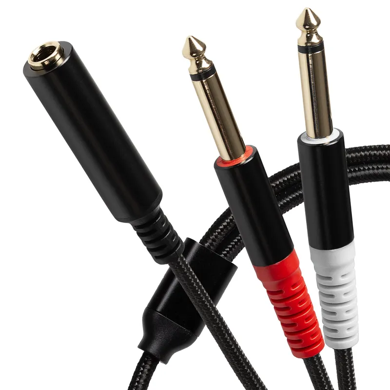 ProSound Twin 1/4" 6.3mm 2 Pole Jack Plugs to Single 1/4" 6.