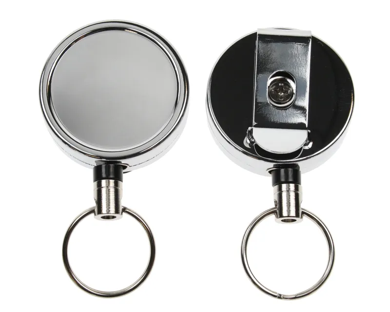 Digital ID Chrome ID Badge Reels with Key Ring (Pack of 50)