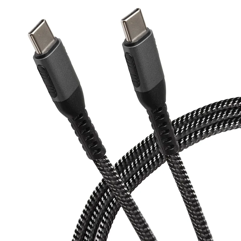 Maplin USB-C to USB-C Cable Braided 60W PD 1m Retail Packaged