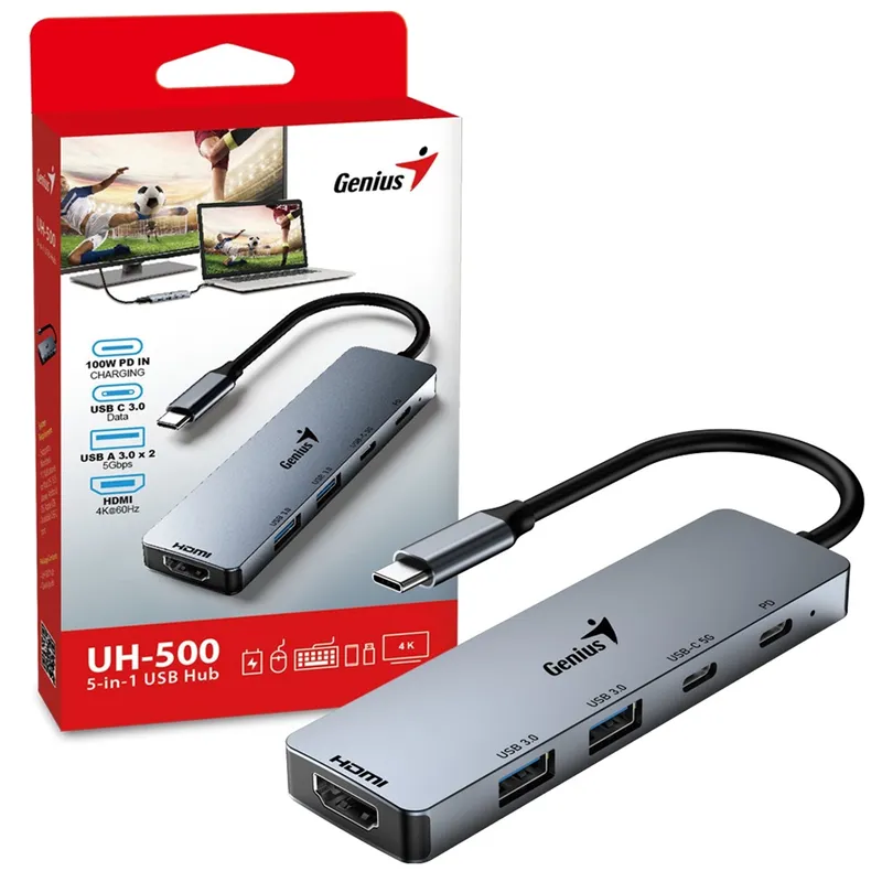 Genius Computer Technology USB Type-C 5-In-1 Hub Docking Station with