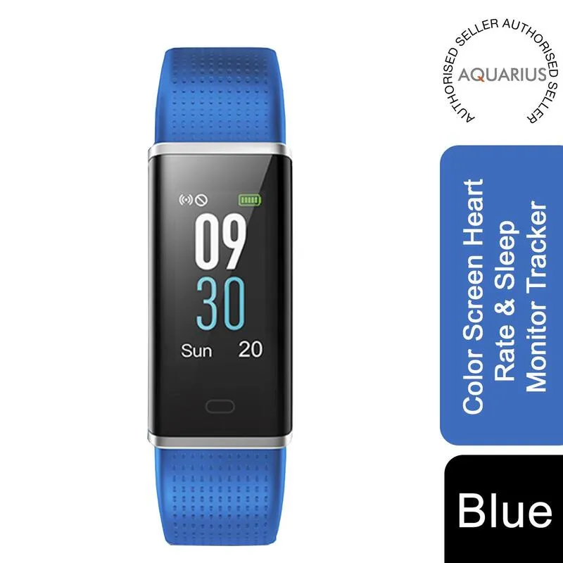 Aquarius Aq200 Colour Screen Heart Rate & Sleep Monitor Tracker - Blue