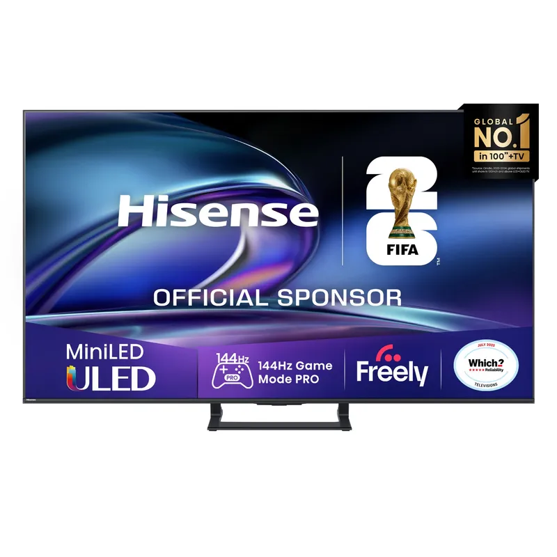 Hisense 50" E8QTUK MiniLED 144Hz Smart AI TV with Freely