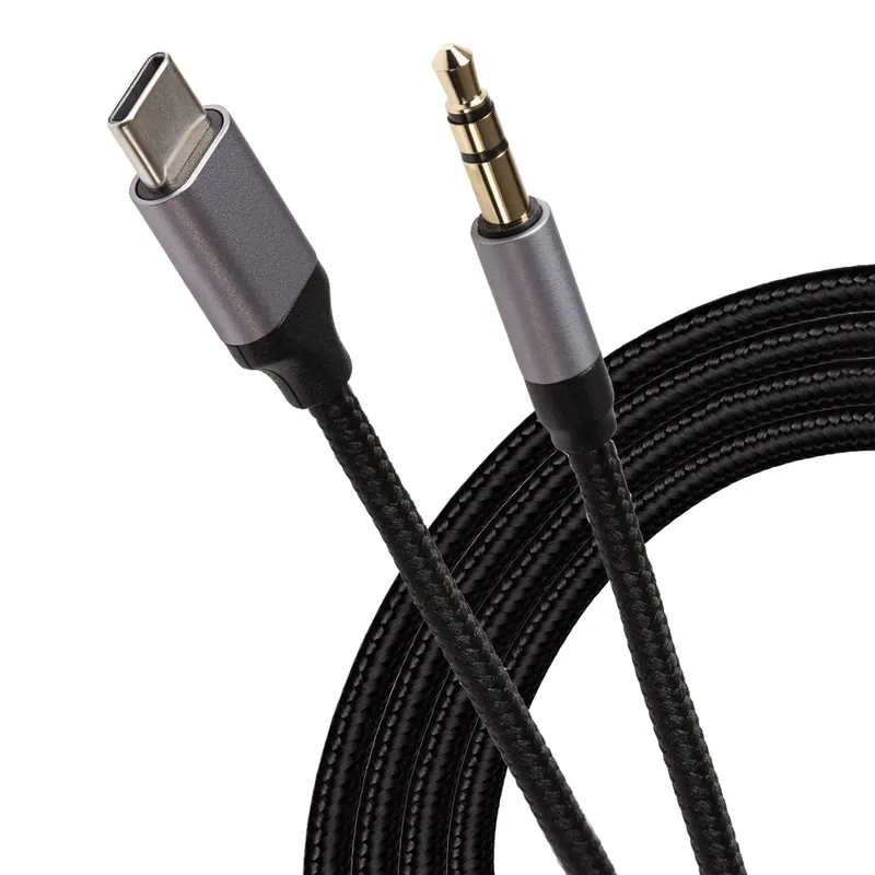 Maplin USB-C to 3.5mm Male Aux Stereo 3 Pole TRS Jack Plug Cable Braid