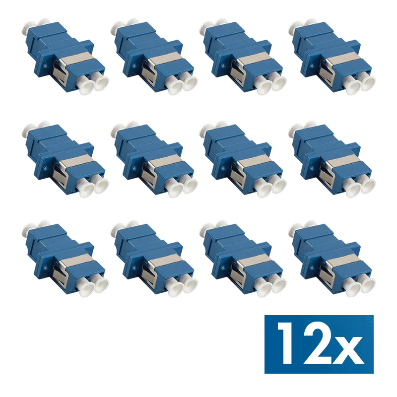 LogiLink Fiber Adapter LC Duplex. 12 pieces. with flange. blue