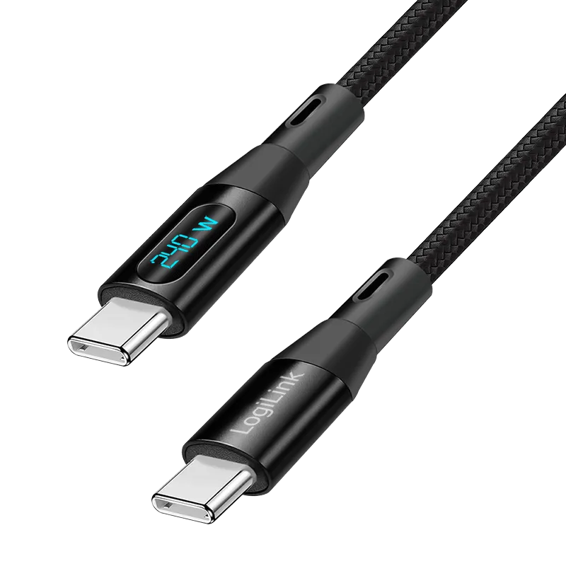 LogiLink USB 2.0 Type-C cable. C/M to C/M. 480 Mbps. 240W. display. ny