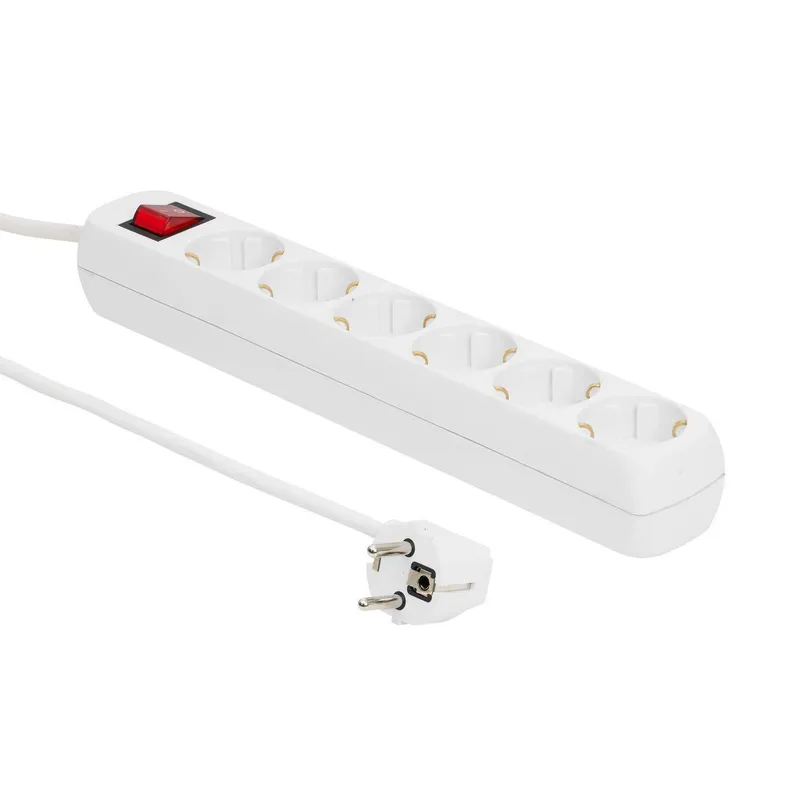 Microconnect GRU00610W power extension 10 m 6 AC outlet(s) Indoor Whit