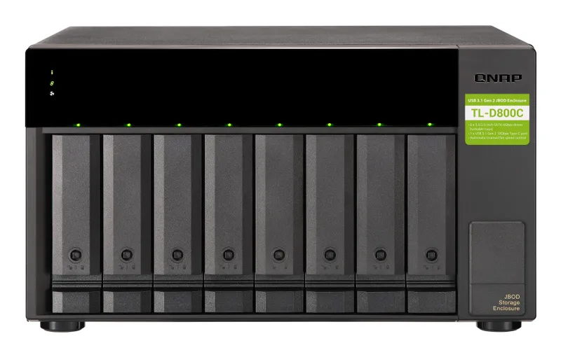 QNAP TL-D800C storage drive enclosure HDD/SSD enclosure Black. Grey 2.