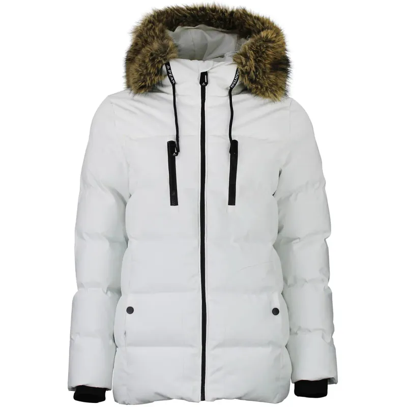 Women's fur hooded puffer jacket Peak Mountain