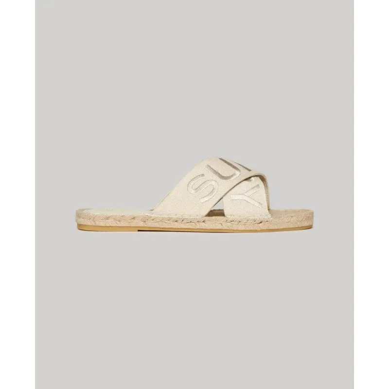 Cross-strap espadrille mules for women Superdry