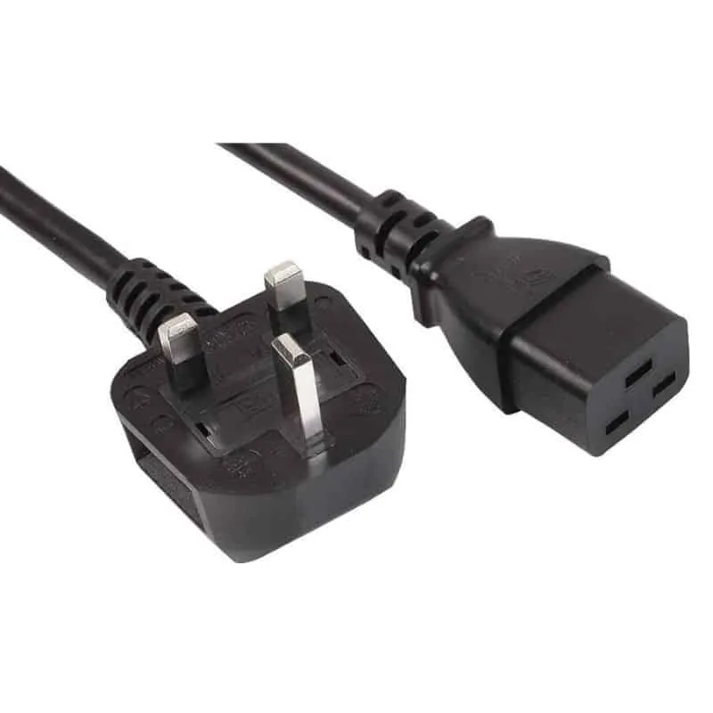 FDL 5M UK MAINS PLUG TO IEC C19 SOCKET POWER CABLE