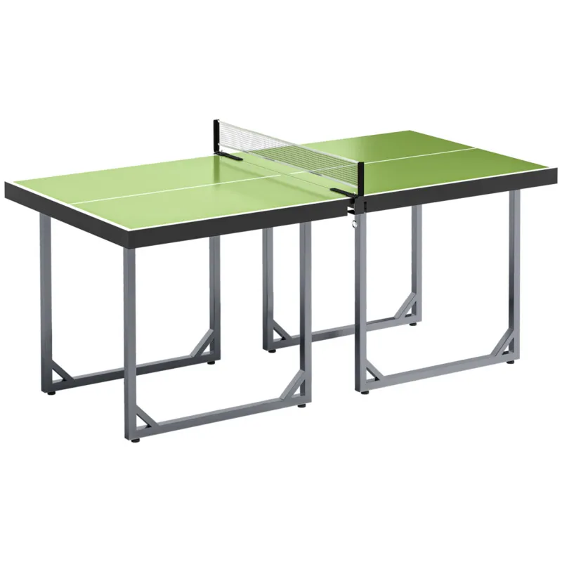 Tennis Table Ping Pong Foldable With Net Game Steel 182cm Indoor, Green Homcom