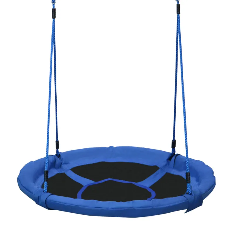 Round Garden Swing Seat With Rope - 100cm Diameter - Kids Outdoor Playground Fun