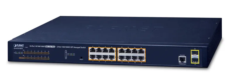 PLANET GS-4210-16P2S network switch Managed L2/L4 Gigabit Ethernet (10