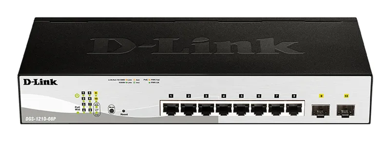 D-Link DGS-1210-08P Managed L2 Gigabit Ethernet (10/100/1000) Power ov