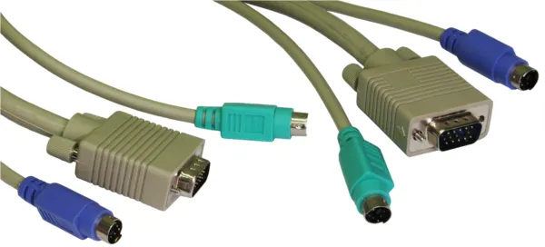 Cables Direct PS/2 + SVGA - 3m KVM cable Grey