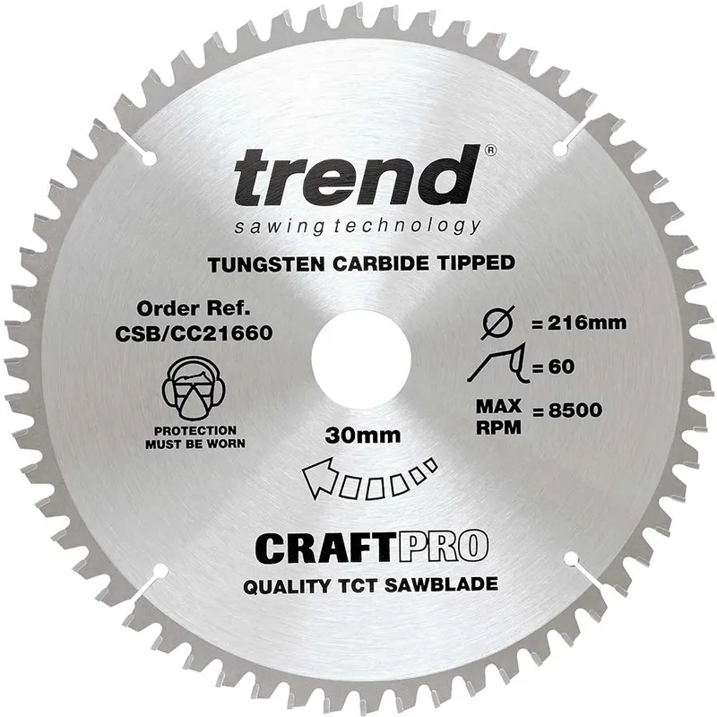 Trend Craft Saw Blade Cc 216mm x 60T x 30mm