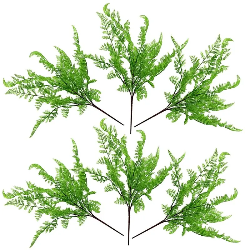 Leaf Southern Wood Fern Bush Artificial Plant - Set Of 6 Dark Green, 50cm