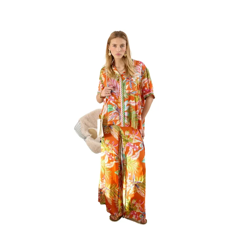 Tropical Palazzo Trousers for Women Derhy Dancing
