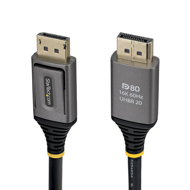 StarTech.com 1.5m DisplayPort 2.1 Cable, VESA Certified DP80 DisplayPort Cable, Uncompressed 10K/8K 60Hz, 16K 60Hz/8K 240Hz w/DSC 1.2a, DP 2.1 Monitor Cord