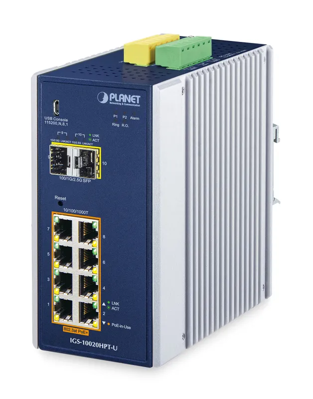 PLANET DIN-Rail L2+/L3 Manageable Managed L2+ Gigabit Ethernet (10/100