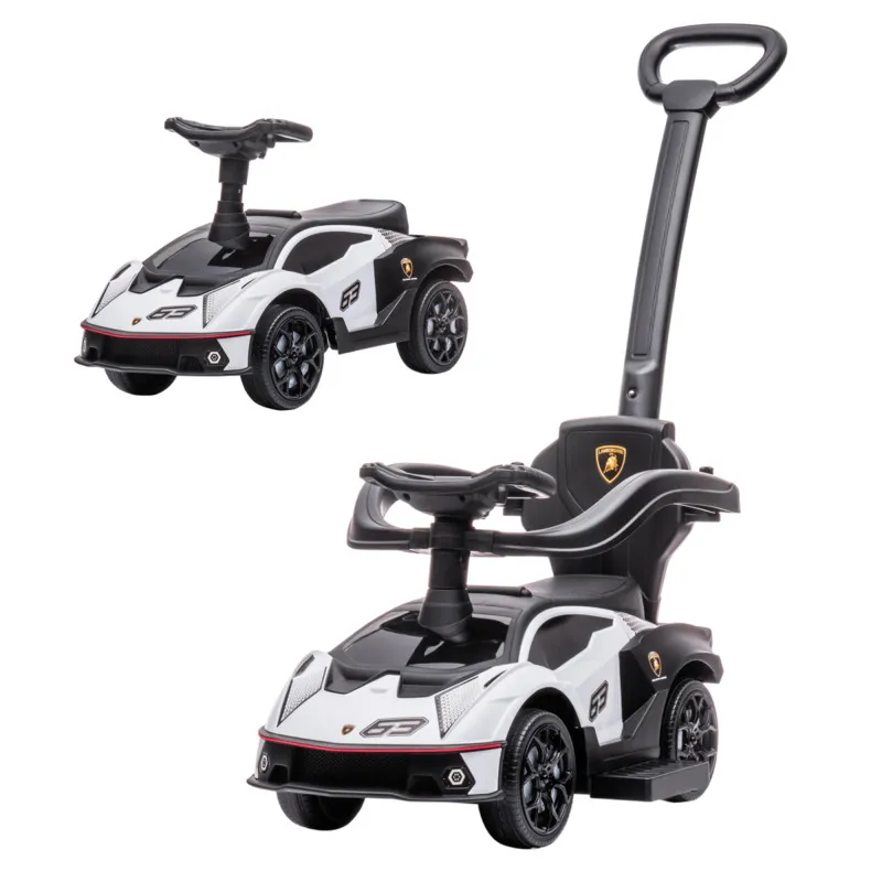 Homcom White Lamborghini 2-in-1 Baby Ride-on Push Car Toddler