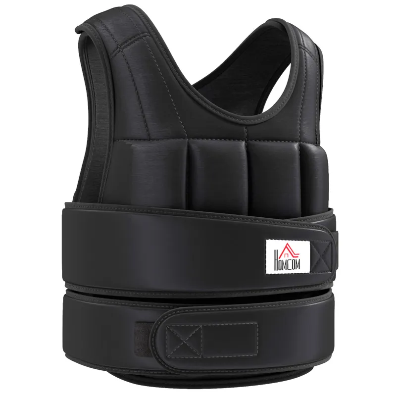 Homcom Adjustable Weight Vest - 10kg, Black