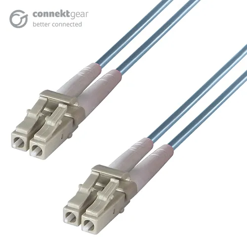 connektgear 50m Duplex Fibre Optic Multi-Mode Cable OM3 50/125 Micron