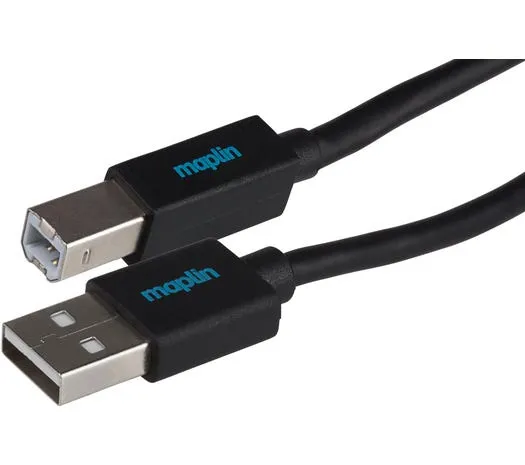 Maplin MAPCUS01-005 USB cable USB 2.0 0.5 m USB A USB B Black
