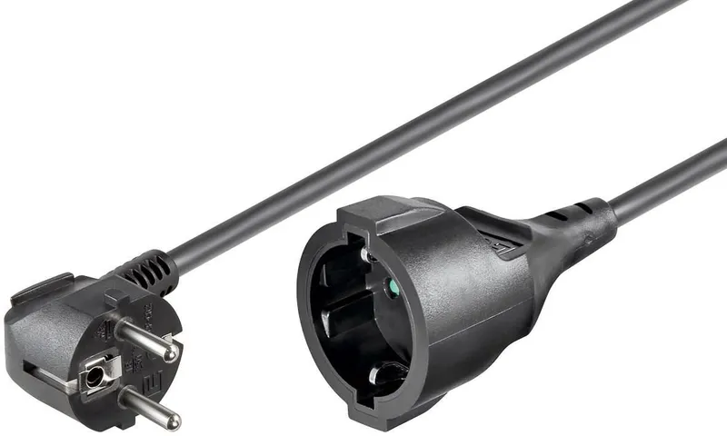 Microconnect PE141000 power cable Black 10 m Power plug type E+F Schuk