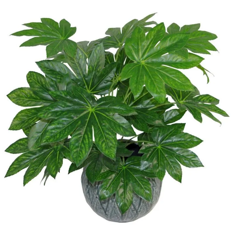 Leaf 60cm Artificial Foliage Plant With Pot - Realistic Design