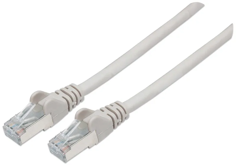 Intellinet Network Patch Cable Cat6 30m Grey Copper S/FTP LSOH / LSZH PVC RJ45 Gold Plated Contacts Snagless Booted Lifetime Warranty