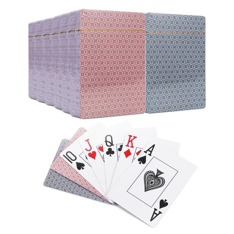 Vinsani Plastic Coated Playing Cards 12 Decks - Traditional Check Poker Casino Size